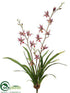 Silk Plants Direct Mini Cymbidium Orchid Plant - Violet Two Tone - Pack of 4