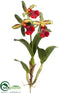 Silk Plants Direct Cattleya Orchid Plant - Red Green - Pack of 6