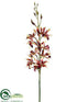Silk Plants Direct Cymbidium Orchid Spray - Cinnamon Rust - Pack of 12