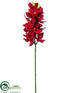 Silk Plants Direct Cymbidium Orchid Spray - Red - Pack of 6