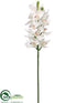 Silk Plants Direct Cymbidium Orchid Spray - White - Pack of 6