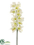 Silk Plants Direct Cymbidium Orchid Spray - White - Pack of 4