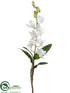 Silk Plants Direct Dendrobium Orchid Flower Plant Bush - White - Pack of 6