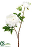 Silk Plants Direct Peony Spray - White - Pack of 12