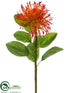 Silk Plants Direct Pincushion Protea Spray - Orange Red - Pack of 12