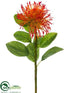 Silk Plants Direct Pincushion Protea Spray - Orange Red - Pack of 12