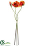 Silk Plants Direct Poppy Bundle - Orange - Pack of 6