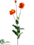 Silk Plants Direct Poppy Spray - Orange - Pack of 6
