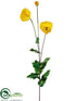 Silk Plants Direct Poppy Spray - Yellow - Pack of 6