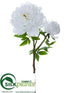 Silk Plants Direct Peony Spray - White - Pack of 6