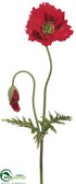 Silk Plants Direct Poppy Spray - Red - Pack of 12