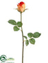 Silk Plants Direct Rose Bud Spray - Orange Cerise - Pack of 12