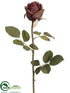 Silk Plants Direct Vintage Romance Rose Spray - Eggplant Antique - Pack of 12