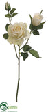 Silk Plants Direct Rose Spray - Cream - Pack of 12