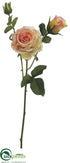 Silk Plants Direct Rose Spray - Salmon - Pack of 12