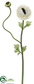 Silk Plants Direct Ranunculus Spray - Cream - Pack of 12