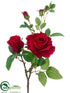 Silk Plants Direct Rose Spray - Red - Pack of 12