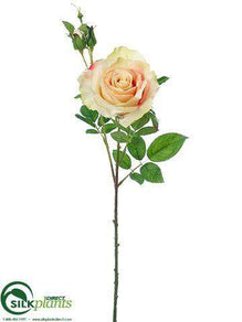 Silk Plants Direct Rose Spray - Peach - Pack of 12