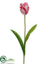 Silk Plants Direct Tulip Spray - Cream Red - Pack of 12