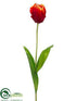Silk Plants Direct Tulip Spray - Red Yellow - Pack of 12