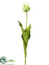 Silk Plants Direct Parrot Tulip Bud Spray - White Green - Pack of 12