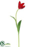 Silk Plants Direct Tulip Spray - Red Green - Pack of 12