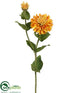 Silk Plants Direct Zinnia Spray - Yellow Gold - Pack of 12