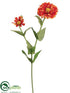 Silk Plants Direct Zinnia Spray - Orange - Pack of 12