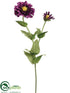 Silk Plants Direct Zinnia Spray - Purple - Pack of 12