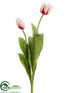 Silk Plants Direct Dutch Tulip Spray - White Red - Pack of 6