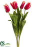 Silk Plants Direct Tulip Spray - Magenta Orange - Pack of 3