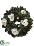 Silk Plants Direct Magnolia Wreath - White - Pack of 1