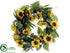 Silk Plants Direct Sunflower Wreath - Yellow - Pack of 1