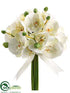 Silk Plants Direct Phalaenopsis Orchid Bouquet - Cream - Pack of 4