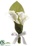 Silk Plants Direct Calla Lily Flower Girl Cone Bouquet - Cream Green - Pack of 12