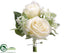 Silk Plants Direct Rose, Stephanotis Corsage - Cream Green - Pack of 12