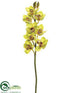 Silk Plants Direct Cymbidium Orchid Spray - Green Burgundy - Pack of 6