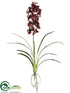 Silk Plants Direct Cymbidium Orchid Plant - Burgundy - Pack of 6