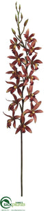 Silk Plants Direct Cymbidium Orchid Spray - Rust Brick - Pack of 6