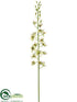 Silk Plants Direct Grammatophyllum Orchid Spray - White Green - Pack of 6