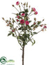 Silk Plants Direct Mini Rose Branch - Pink - Pack of 4