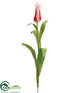 Silk Plants Direct Lily Tulip Bud Spray - White Red - Pack of 12