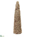 Silk Plants Direct Preserved Reindeer Moss Cone Topiary - Natural Beige - Pack of 4