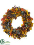 Silk Plants Direct Euclyptus Wreath - Orange Brown - Pack of 1