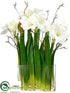 Silk Plants Direct Amaryllis - White - Pack of 2