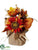 Burlap Sunflower, Maple, Pine Cone Arrangement - Fall - Pack of 6