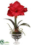 Silk Plants Direct Amaryllis Arrangement - Red - Pack of 6