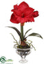 Silk Plants Direct Amaryllis Arrangement - Red - Pack of 6