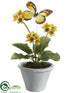 Silk Plants Direct Primula - Yellow - Pack of 6