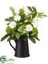 Silk Plants Direct Daisy, Fern, Fig - Green White - Pack of 2